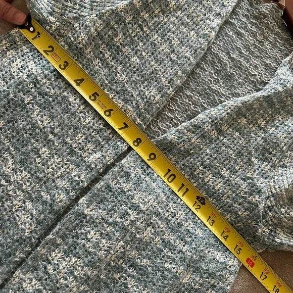 Soft Surroundings Open Front Cardigan Longline Open Knit Lightweight Metallic - Picture 10 of 11